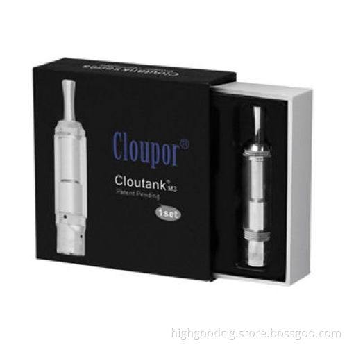 Hot selling wax/dry herb vaporizer cloutank, m3 tank with gift box package and high quality